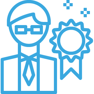 icon of a person with an award ribbon