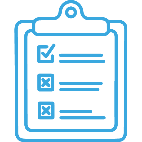 Clipboard with 1 checked list item and two x